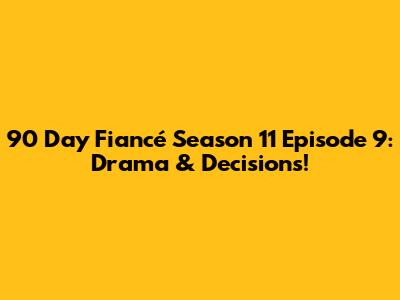 90 Day Fiancé Season 11 Episode 9: Drama & Decisions!