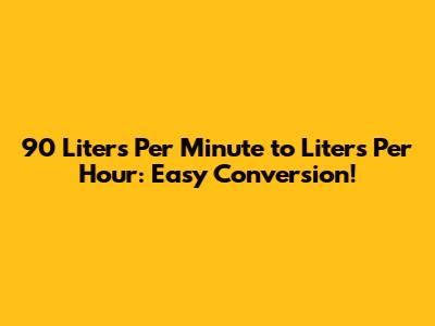 90 Liters Per Minute to Liters Per Hour: Easy Conversion!