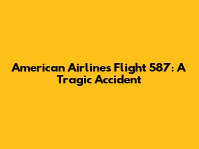 American Airlines Flight 587: A Tragic Accident