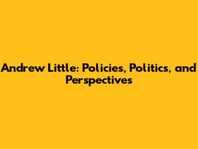 Andrew Little: Policies, Politics, and Perspectives