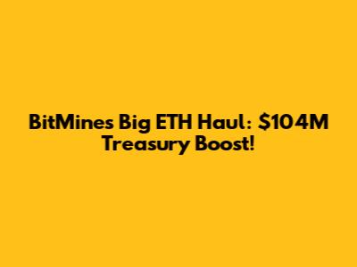 BitMine's Big ETH Haul: $104M Treasury Boost!