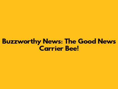 Buzzworthy News: The Good News Carrier Bee!