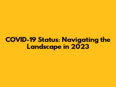 COVID-19 Status: Navigating the Landscape in 2023