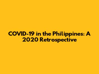 COVID-19 in the Philippines: A 2020 Retrospective