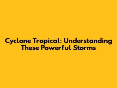 Cyclone Tropical: Understanding These Powerful Storms