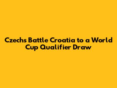 Czechs Battle Croatia to a World Cup Qualifier Draw