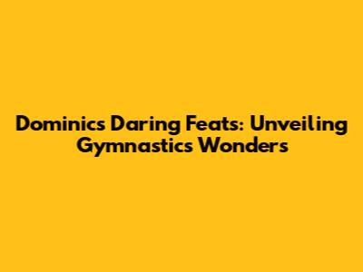 Dominic's Daring Feats: Unveiling Gymnastics Wonders