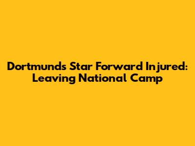 Dortmund's Star Forward Injured: Leaving National Camp