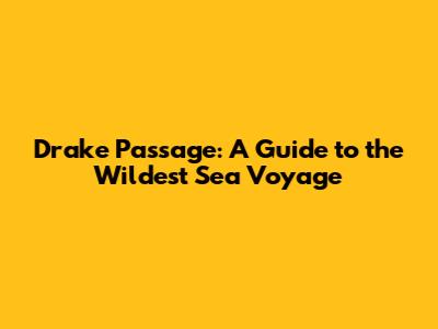 Drake Passage: A Guide to the Wildest Sea Voyage