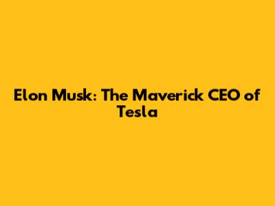 Elon Musk: The Maverick CEO of Tesla