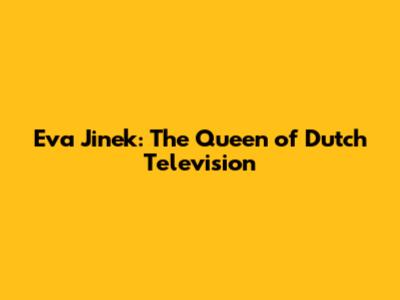 Eva Jinek: The Queen of Dutch Television