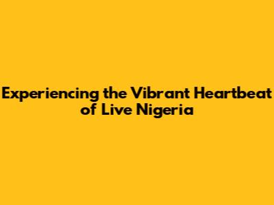 Experiencing the Vibrant Heartbeat of Live Nigeria