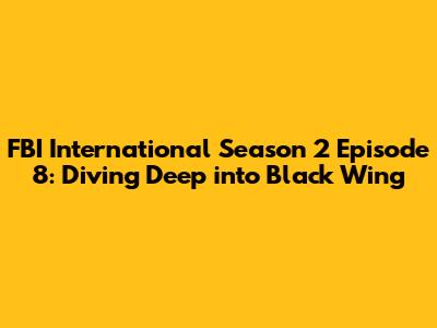 FBI International Season 2 Episode 8: Diving Deep into 'Black Wing'