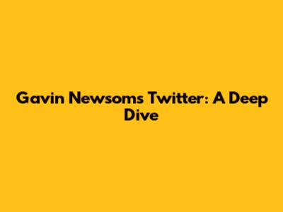 Gavin Newsom's Twitter: A Deep Dive