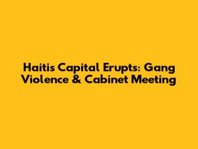 Haiti's Capital Erupts: Gang Violence & Cabinet Meeting