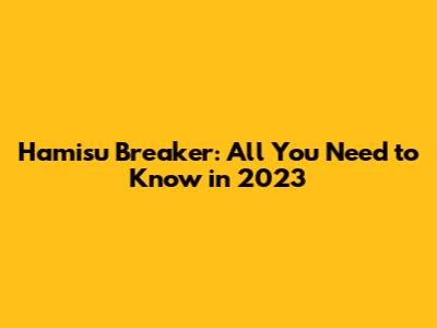 Hamisu Breaker: All You Need to Know in 2023