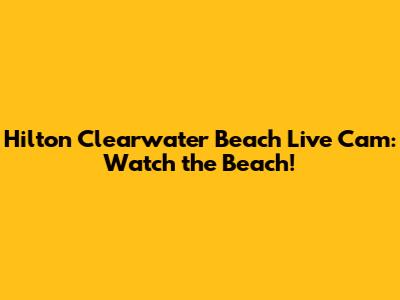 Hilton Clearwater Beach Live Cam: Watch the Beach!
