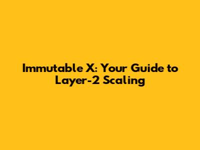 Immutable X: Your Guide to Layer-2 Scaling