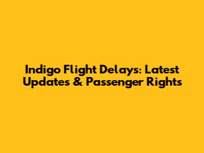 Indigo Flight Delays: Latest Updates & Passenger Rights