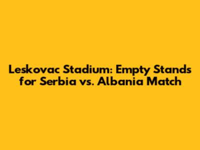 Leskovac Stadium: Empty Stands for Serbia vs. Albania Match