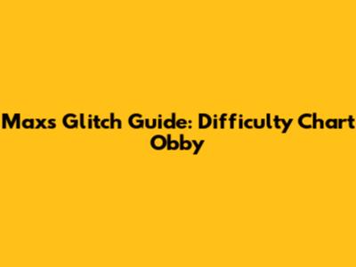 Max's Glitch Guide: Difficulty Chart Obby