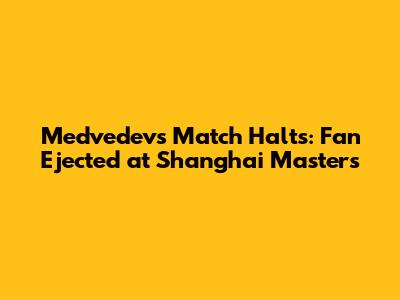 Medvedev's Match Halts: Fan Ejected at Shanghai Masters