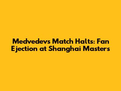 Medvedev's Match Halts: Fan Ejection at Shanghai Masters
