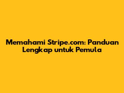 Memahami Stripe.com: Panduan Lengkap untuk Pemula