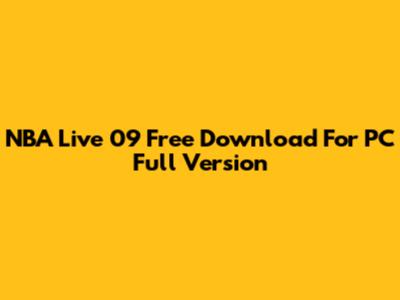 NBA Live 09 Free Download For PC Full Version