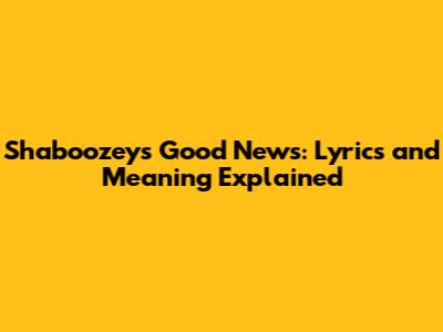 Shaboozey's Good News: Lyrics and Meaning Explained