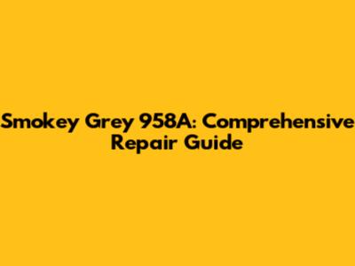 Smokey Grey 958A: Comprehensive Repair Guide