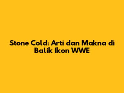 Stone Cold: Arti dan Makna di Balik Ikon WWE