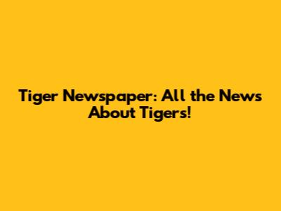 Tiger Newspaper: All the News About Tigers!
