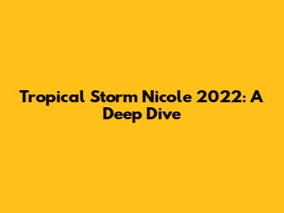 Tropical Storm Nicole 2022: A Deep Dive