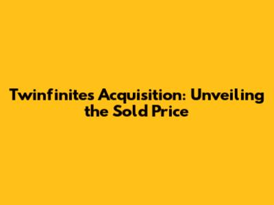 Twinfinite's Acquisition: Unveiling the Sold Price