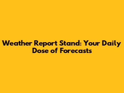 Weather Report Stand: Your Daily Dose of Forecasts