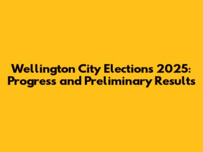 Wellington City Elections 2025: Progress and Preliminary Results