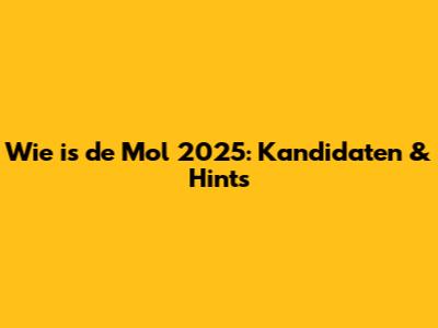 Wie is de Mol 2025: Kandidaten & Hints