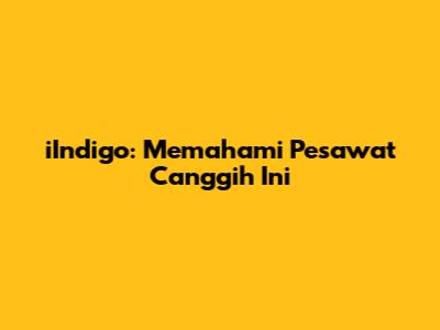 iIndigo: Memahami Pesawat Canggih Ini